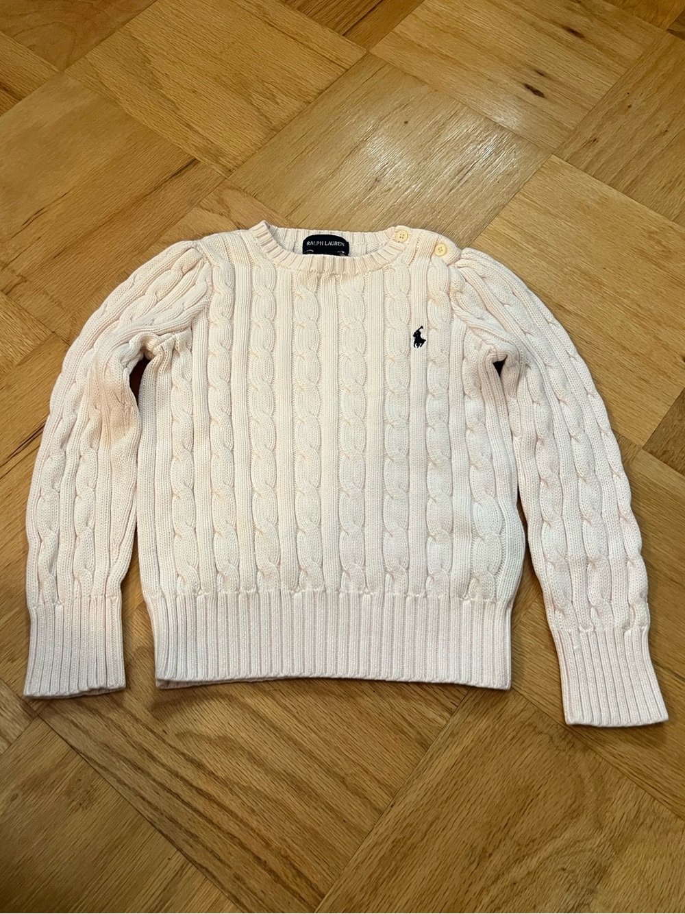 Ralph Lauren Pink Cable Knit Crewneck Sweater Size 6